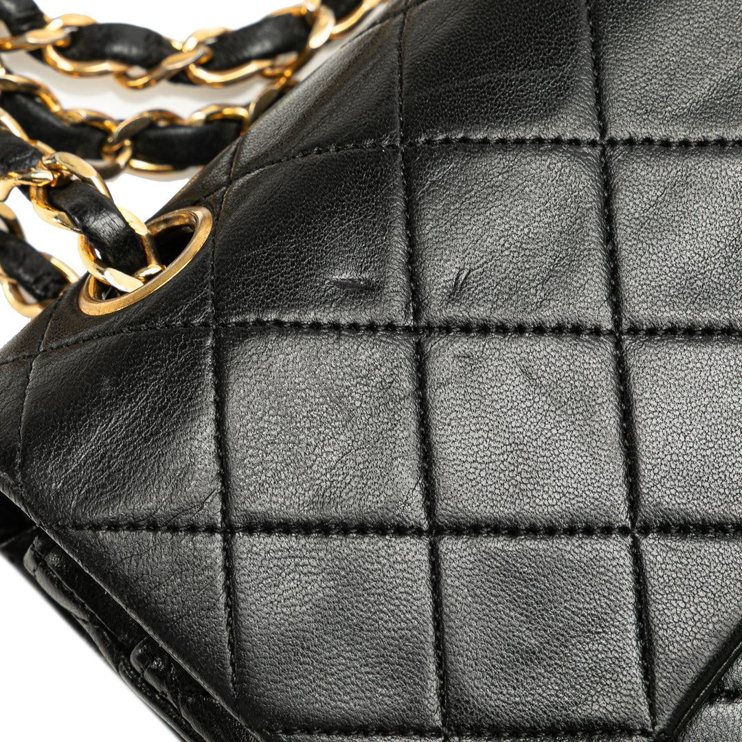 Chanel Small Classic Cuir d’agneau Double rabat Noir