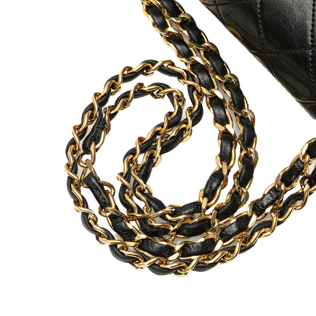 Chanel Small Classic Cuir d’agneau Double rabat Noir