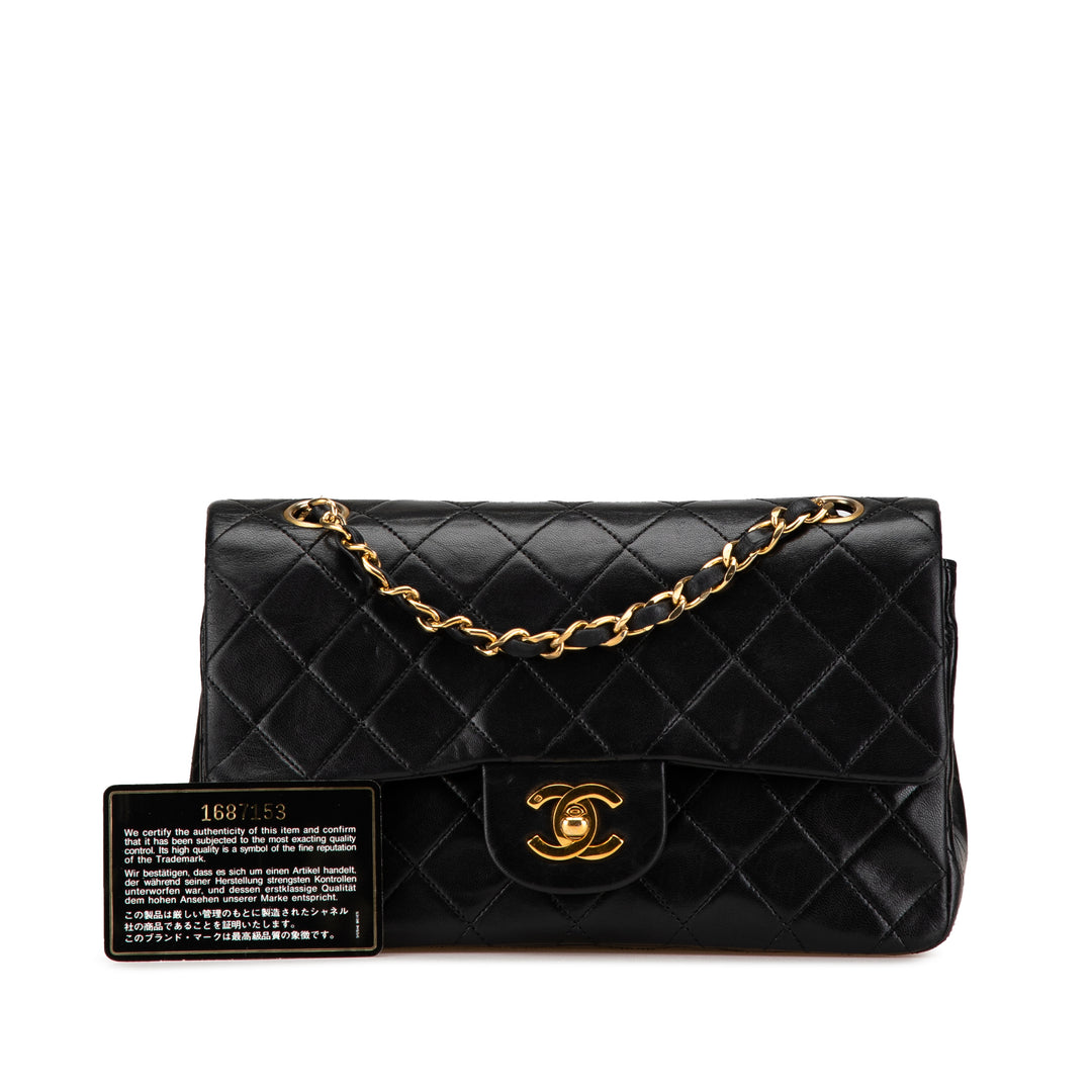 Chanel Small Classic Cuir d’agneau Double rabat Noir