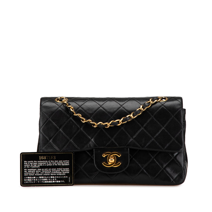 Chanel Small Classic Cuir d’agneau Double rabat Noir