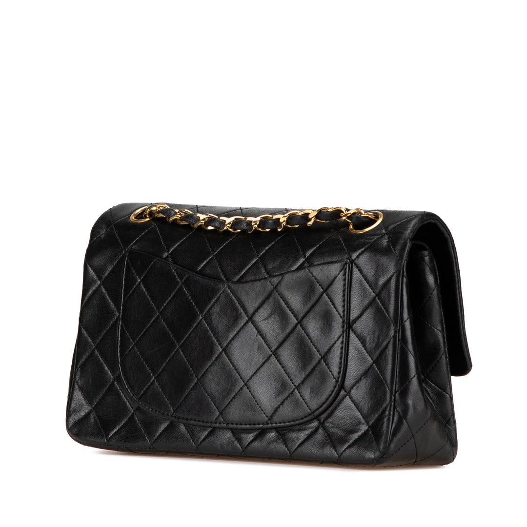 Chanel Small Classic Cuir d’agneau Double rabat Noir