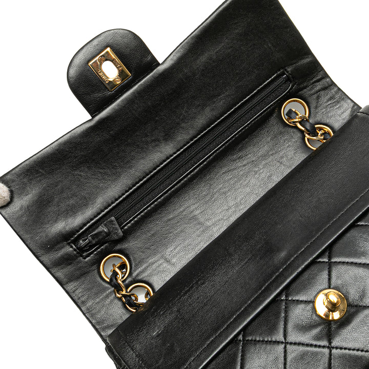 Chanel Small Classic Cuir d’agneau Double rabat Noir