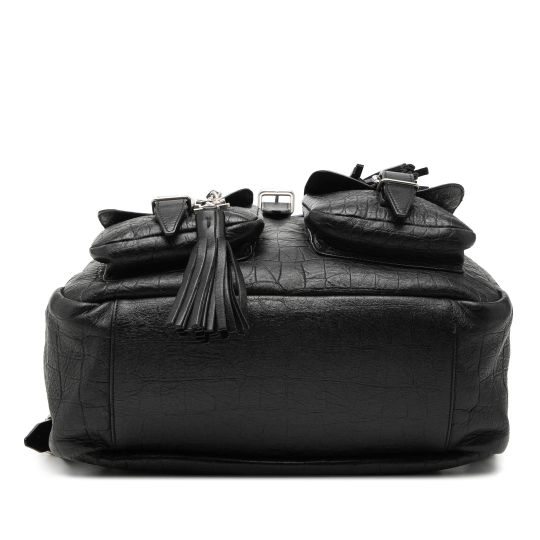 Saint Laurent Croc embossé Cuir Festival Sac à dos