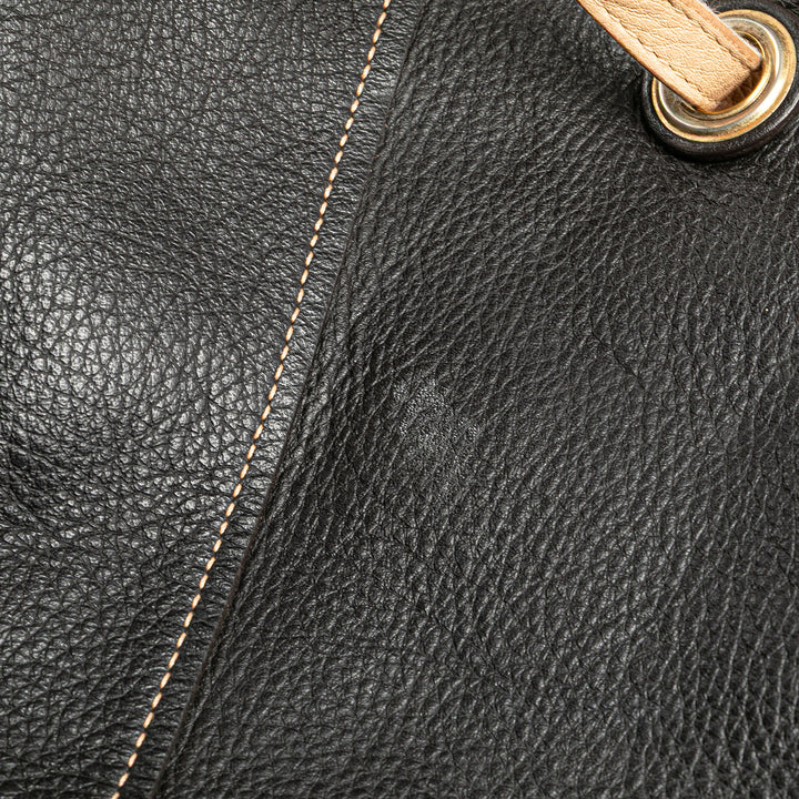 Leather Reversible Neo Double Tote Black - Gaby Paris