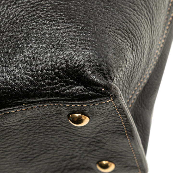 Leather Reversible Neo Double Tote Black - Gaby Paris
