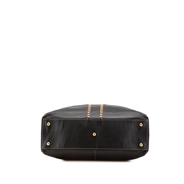 Leather Reversible Neo Double Tote Black - Gaby Paris