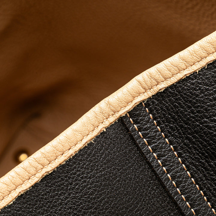 Leather Reversible Neo Double Tote Black - Gaby Paris