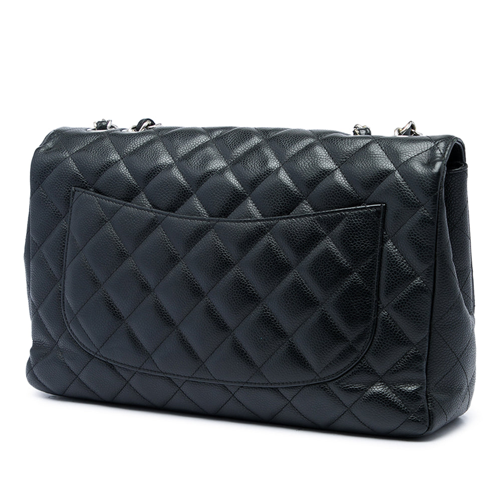 Chanel Sac porté épaule Classic Rabat simple Jumbo Cuir caviar Noir – vue 2 – GABY PARIS