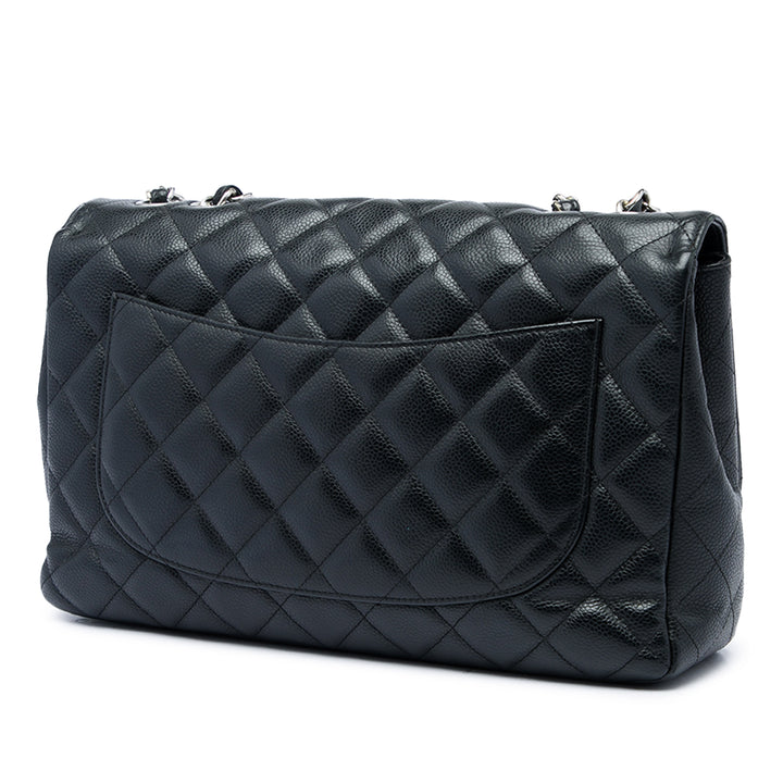 Chanel Sac porté épaule Classic Rabat simple Jumbo Cuir caviar Noir – vue 2 – GABY PARIS