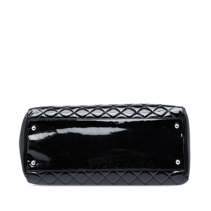 Chanel Large Matelassé Cuir verni Just Mademoiselle Bowling Sac
