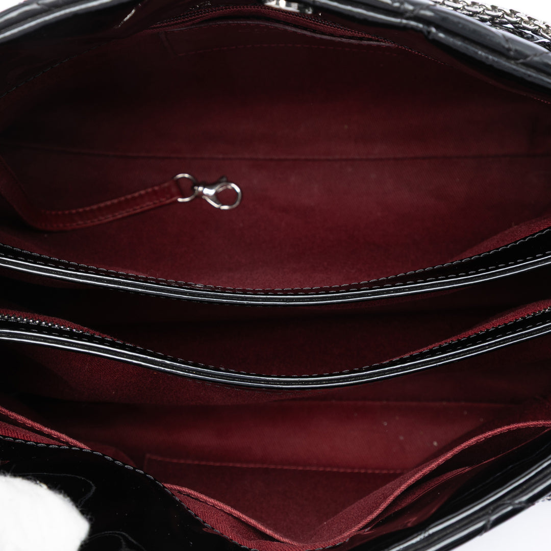 Chanel Large Matelassé Cuir verni Just Mademoiselle Bowling Sac