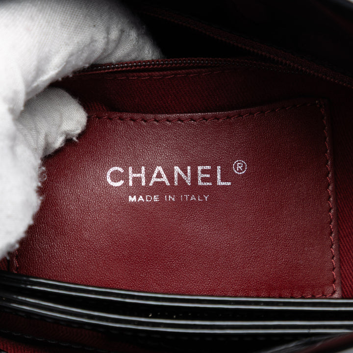 Chanel Large Matelassé Cuir verni Just Mademoiselle Bowling Sac
