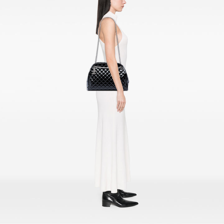 Chanel Large Matelassé Cuir verni Just Mademoiselle Bowling Sac