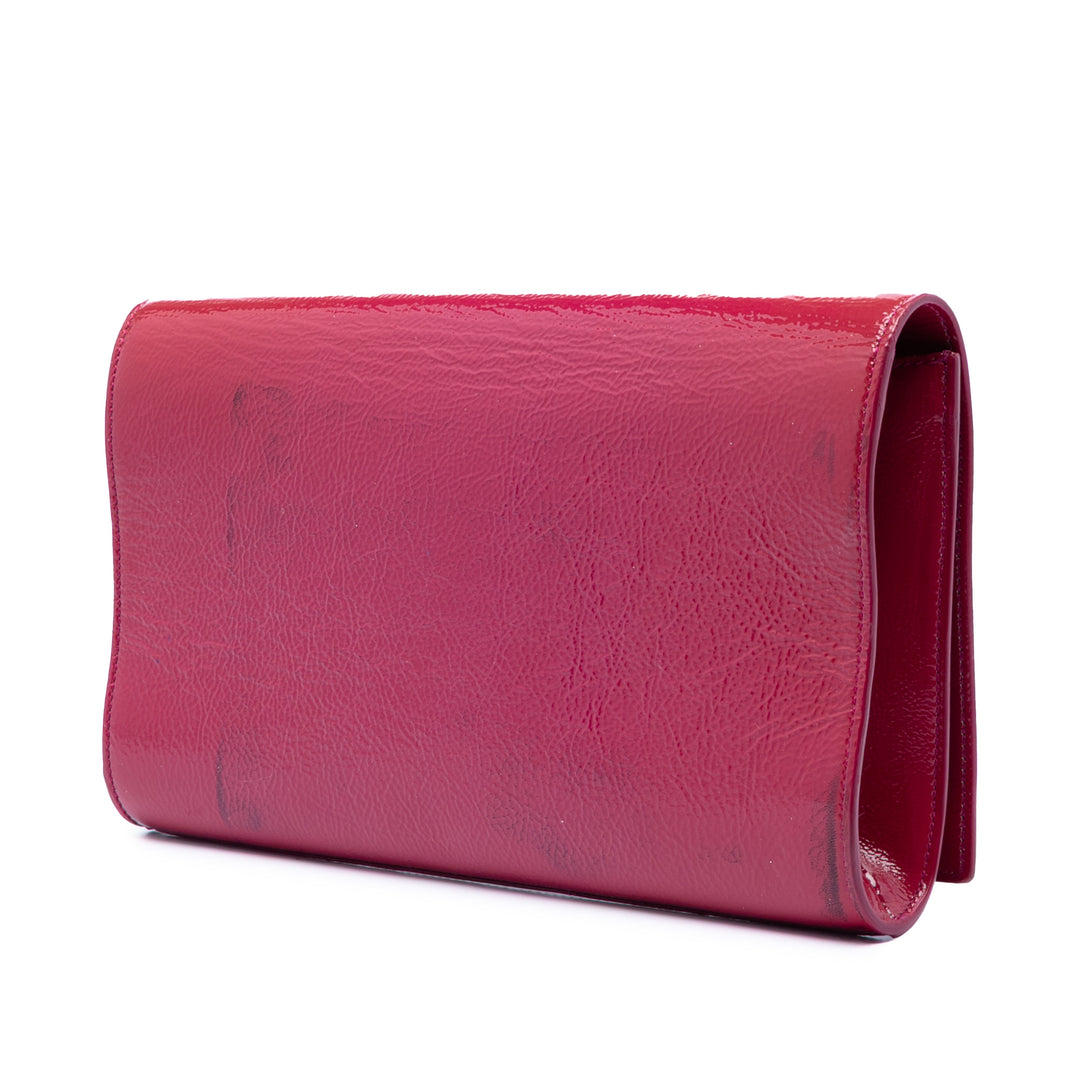 Saint Laurent Large Textured Cuir verni Belle De Jour Pochette