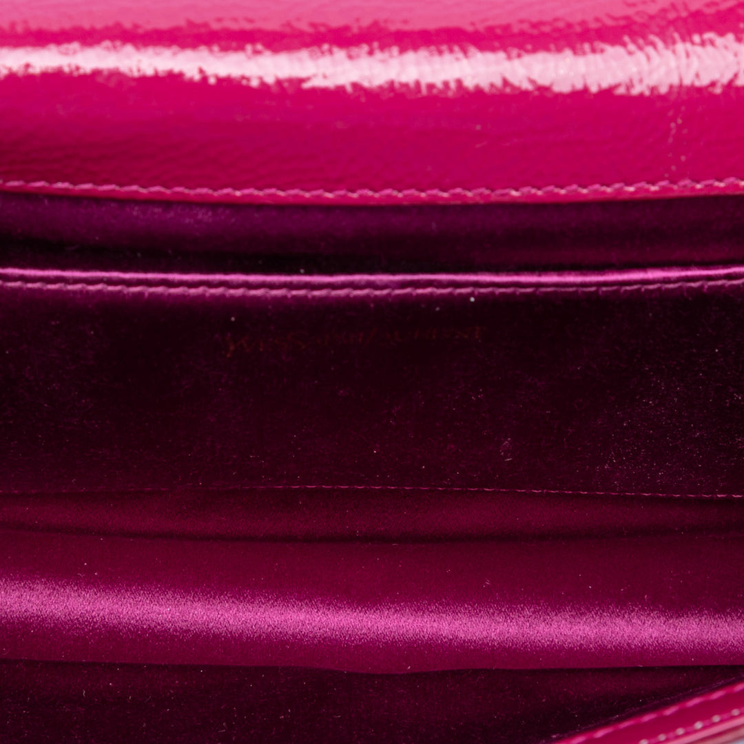 Saint Laurent Large Textured Cuir verni Belle De Jour Pochette