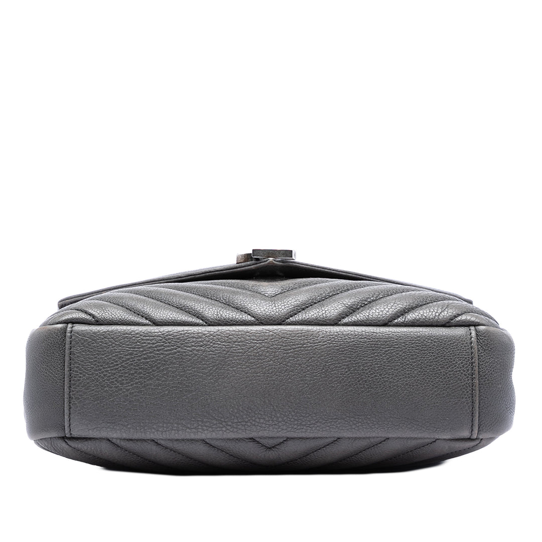 Saint Laurent Medium Chevron Sheepskin Monogram College Sac