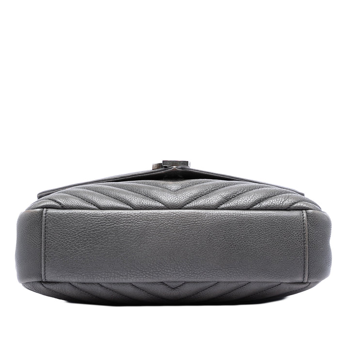 Saint Laurent Medium Chevron Sheepskin Monogram College Sac