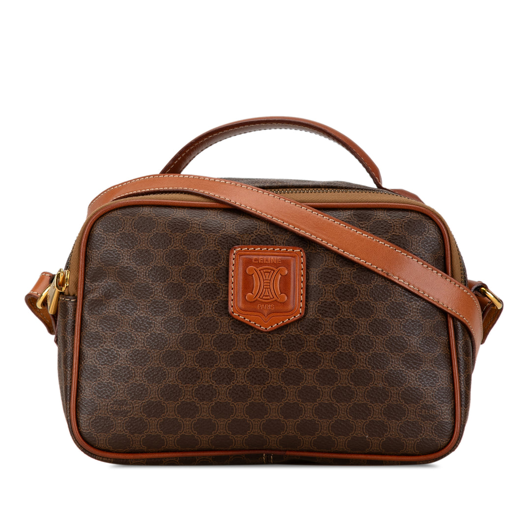 Celine Macadam Coated Canvas Satchel Brown - GABY PARIS