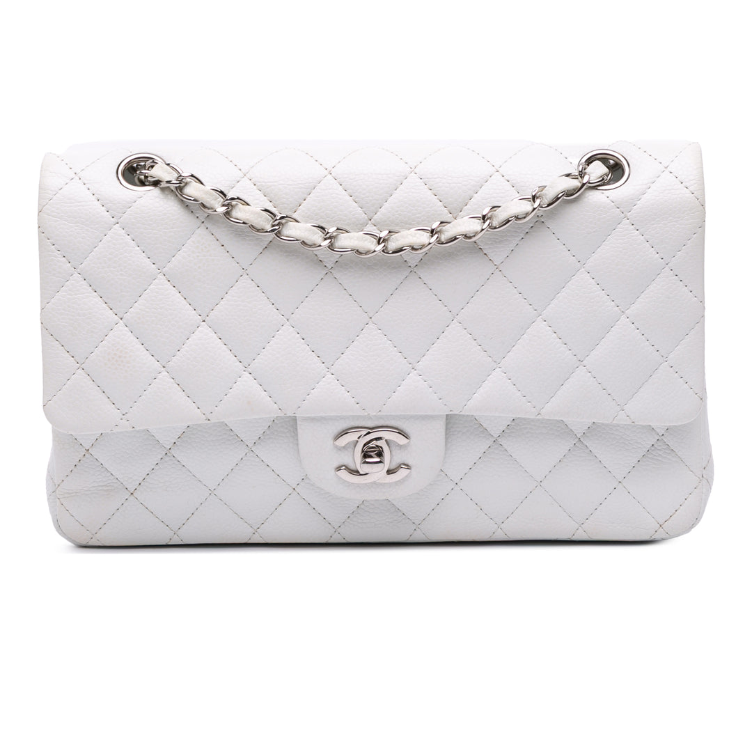 Chanel Medium Classic Caviar Double rabat Blanc – GABY PARIS Authentique