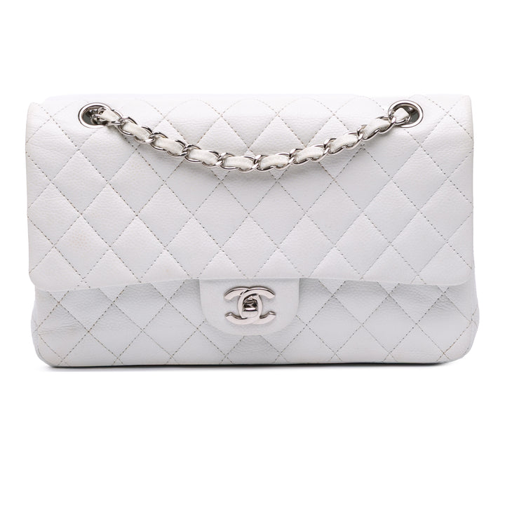 Chanel Medium Classic Caviar Double rabat Blanc – GABY PARIS Authentique