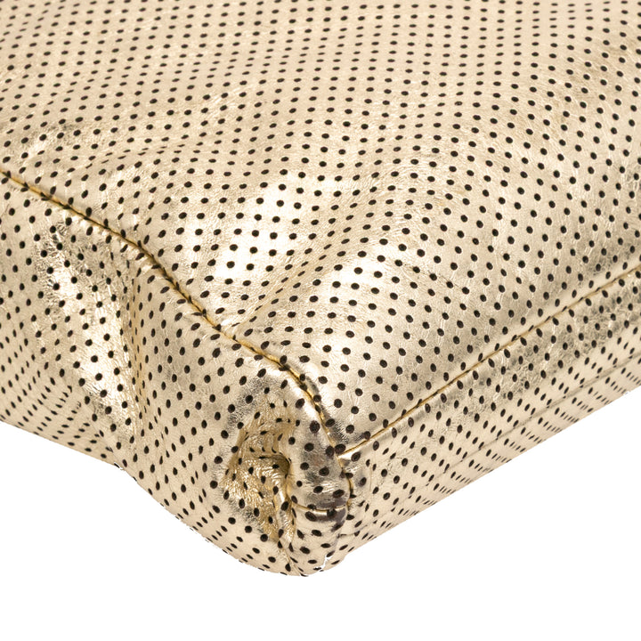 Chanel perforé Crackled Métallisé Drill Cabas Cuir de veau Doré – vue 9 – GABY PARIS