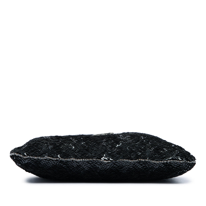 Sequinss Trompe L oeil Evening Cabas Mini Noir