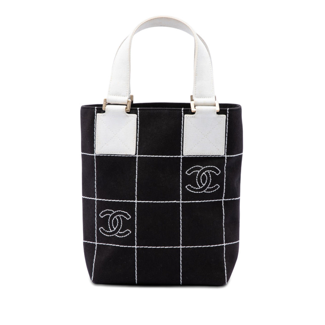 Chanel Small CC Chocolate Bar Toile Cabas