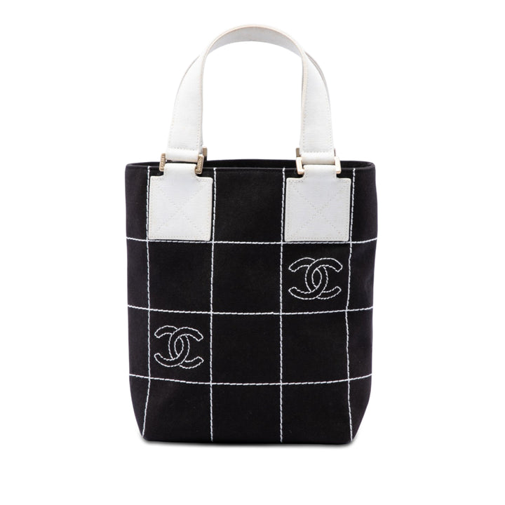 Chanel Small CC Chocolate Bar Toile Cabas