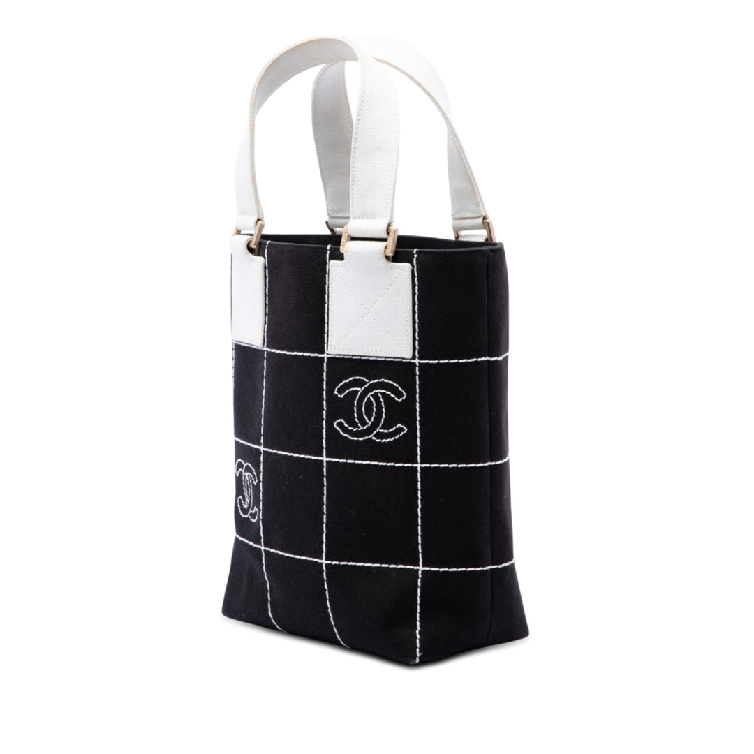 Chanel Small CC Chocolate Bar Toile Cabas