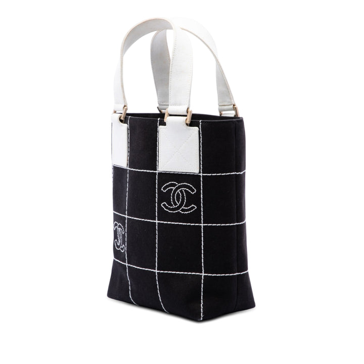 Chanel Small CC Chocolate Bar Toile Cabas