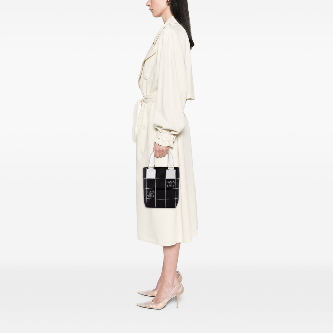 Chanel Small CC Chocolate Bar Toile Cabas