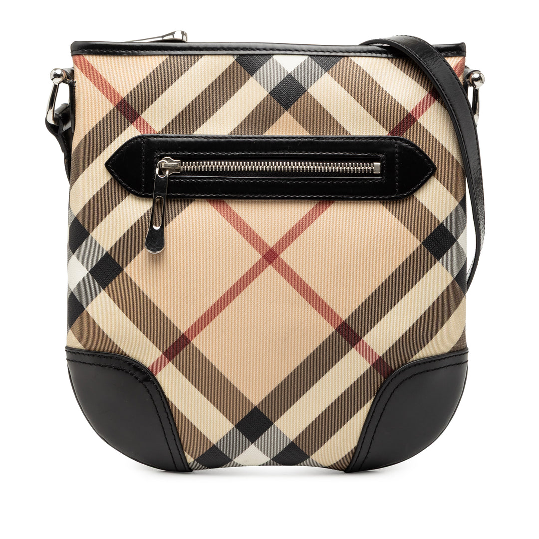 Burberry Sac bandoulière Supernova Check Dryden Toile enduite Marron – vue principale – GABY PARIS