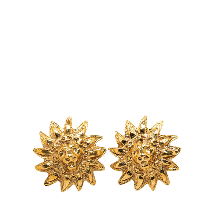 Lion Motiff Clip On Earrings Gold - Gaby Paris