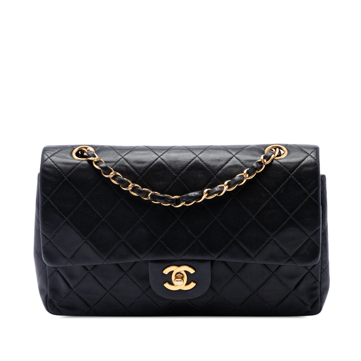 Chanel Classic Double rabat Moyen Cuir d'agneau Noir – vue principale – GABY PARIS