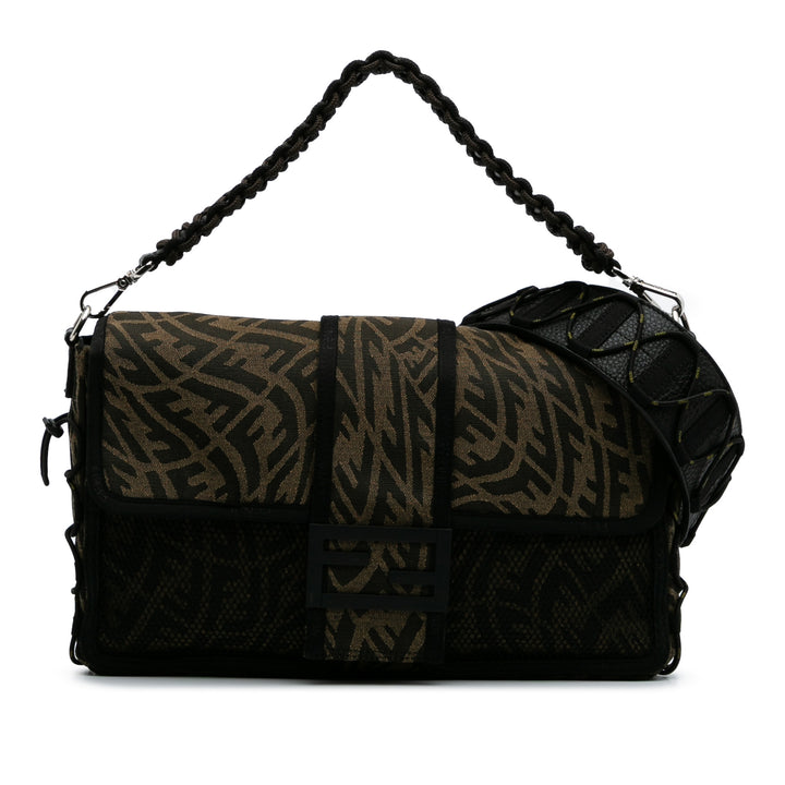 Large Zucca Vertigo Mesh Baguette Satchel Brown - Gaby Paris