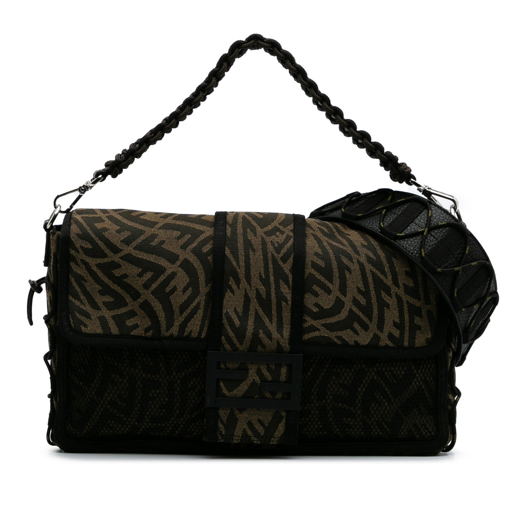 Large Zucca Vertigo Mesh Baguette Satchel Brown - Gaby Paris
