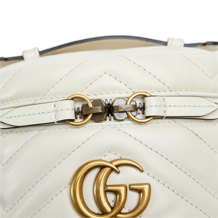 Mini GG Marmont Matelasse Backpack White - Gaby Paris