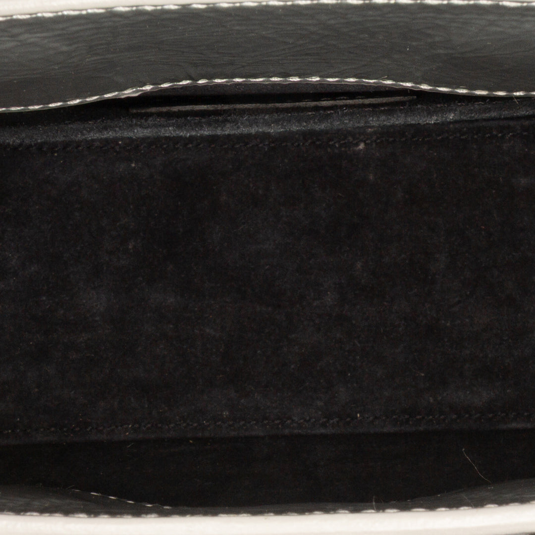 Saint Laurent Nano Métallisé Crinkled Cuir de veau Supple Sac De Jour Sac cartable Argenté