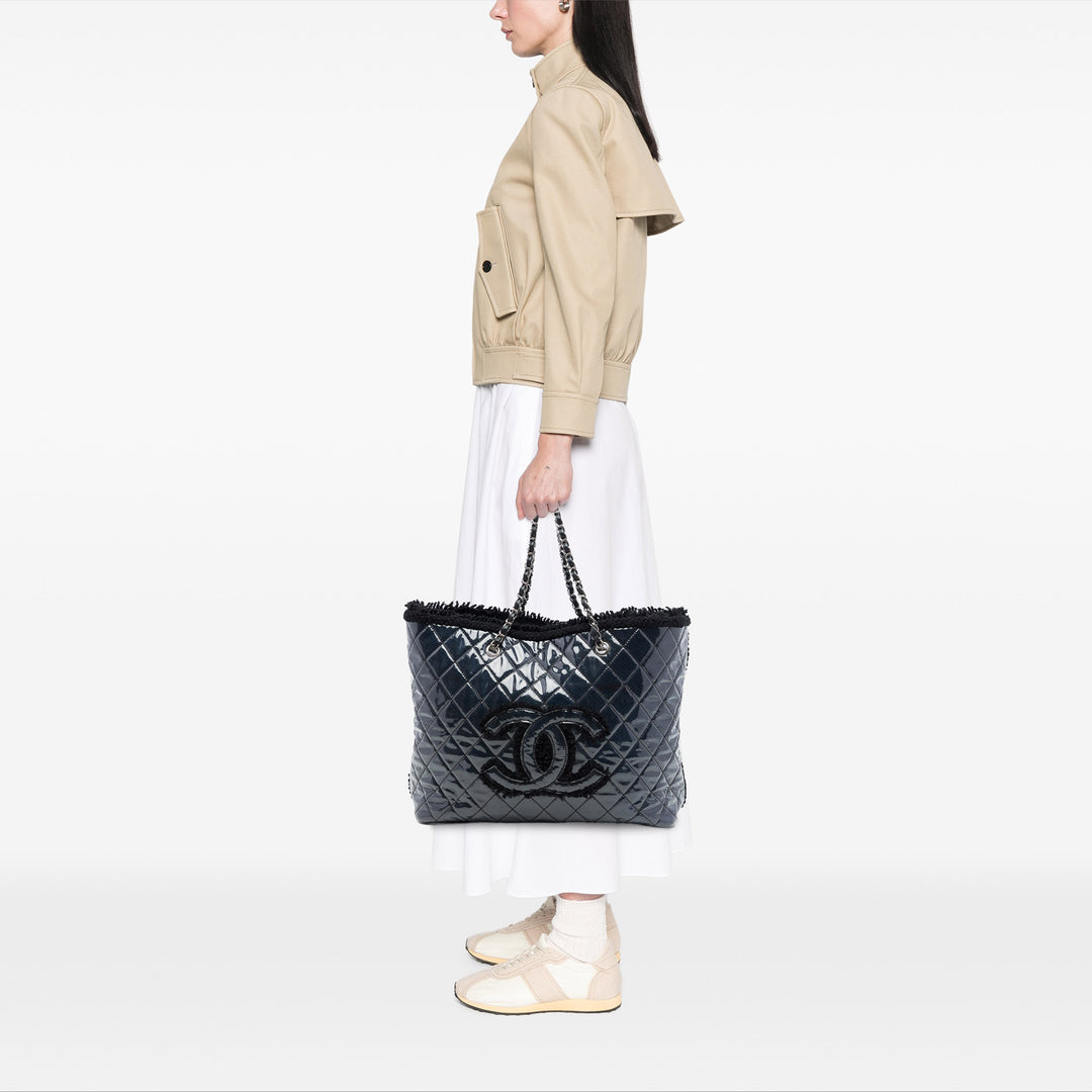 Chanel Large Matelassé Tweed et PVC Funny Cabas