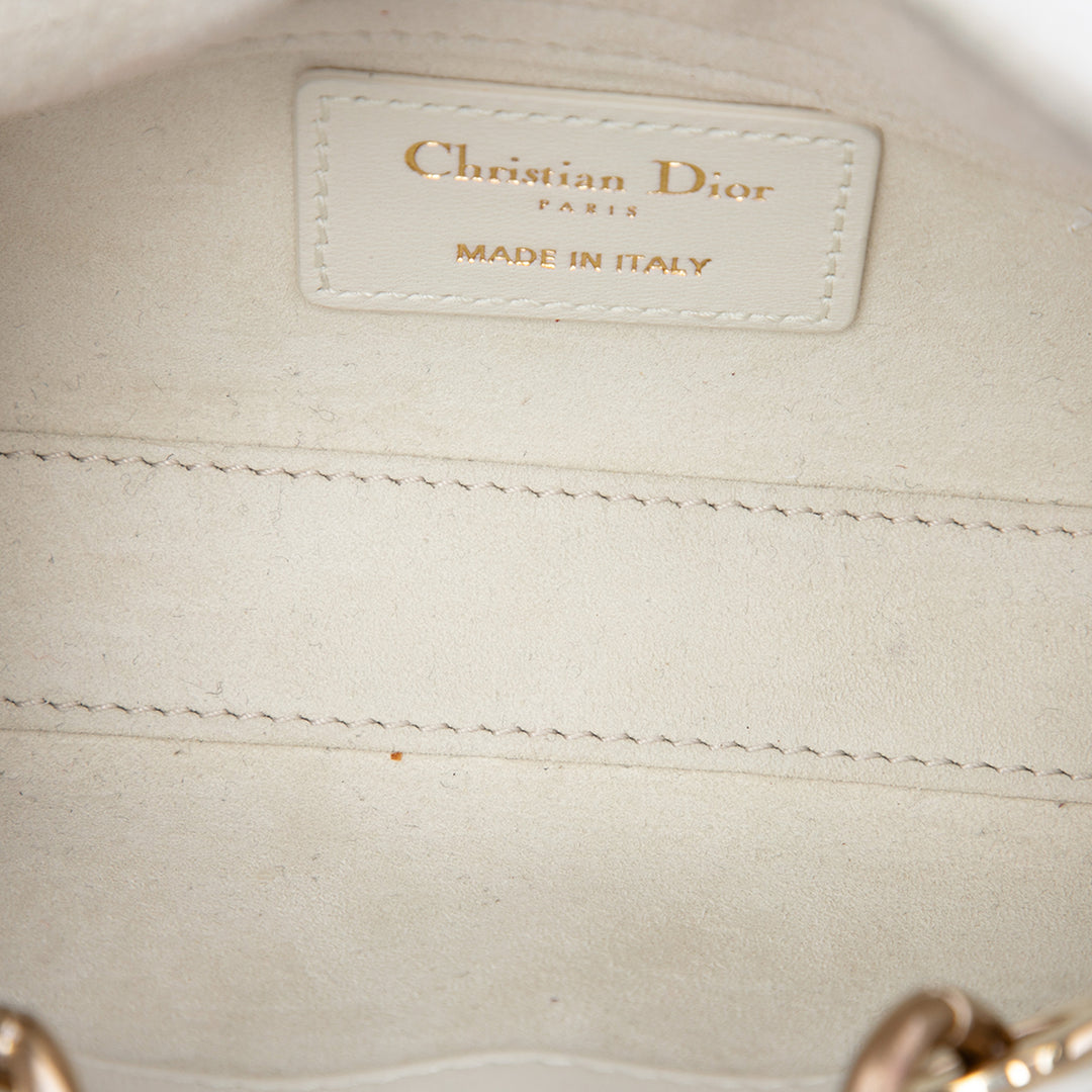 Dior Cannage Lady D Joy Micro Cuir d'agneau Blanc – vue 5 – GABY PARIS