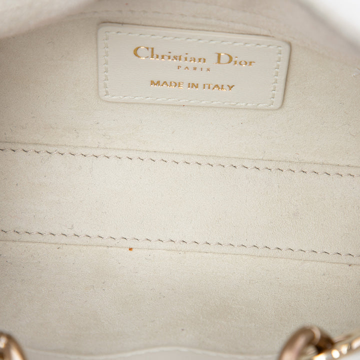 Dior Cannage Lady D Joy Micro Cuir d'agneau Blanc – vue 5 – GABY PARIS