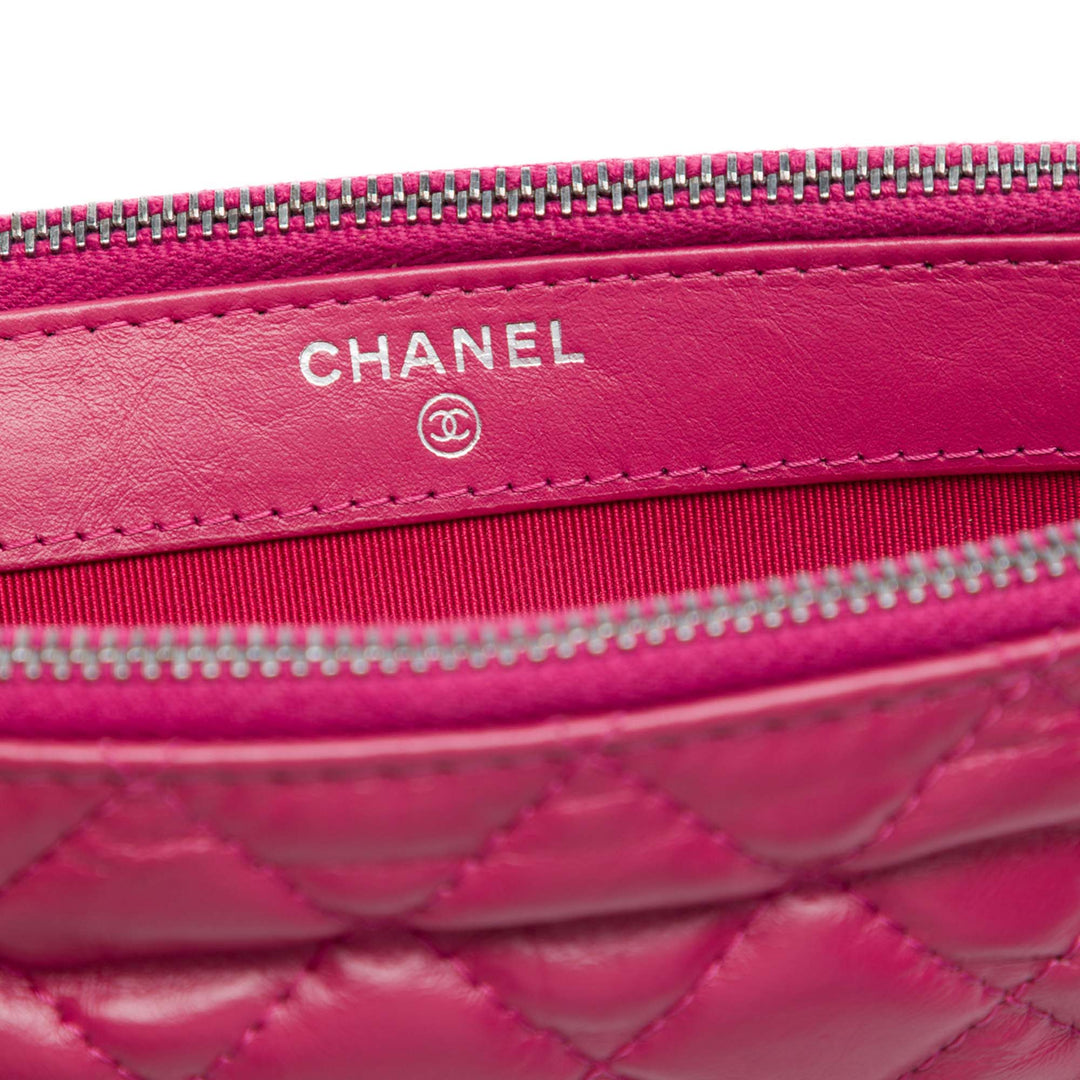 Chanel Matelassé vieilli Cuir de veau Gabrielle Double Zip Pochette avec chaîne