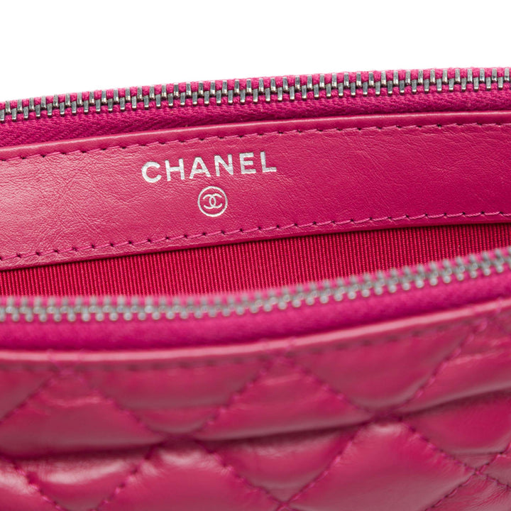 Chanel Matelassé vieilli Cuir de veau Gabrielle Double Zip Pochette avec chaîne