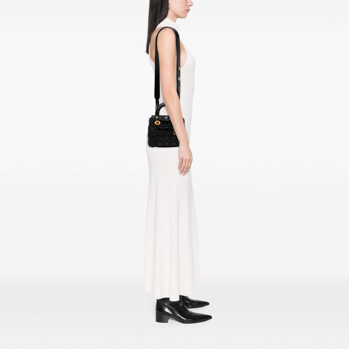 Dior Small Crinkled Cuir verni Cannage My ABCDior Lady Dior Noir – GABY PARIS Authentique