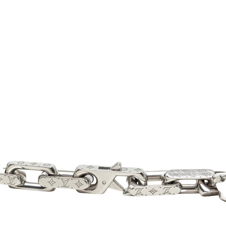 Louis Vuitton Stainless Steel Chaîne Collier Monogram Argenté