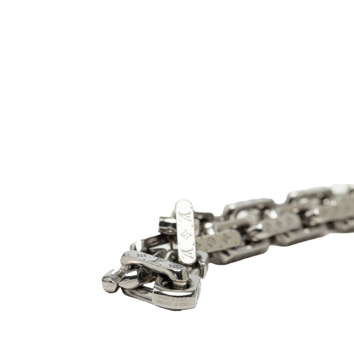 Louis Vuitton Stainless Steel Chaîne Collier Monogram Argenté