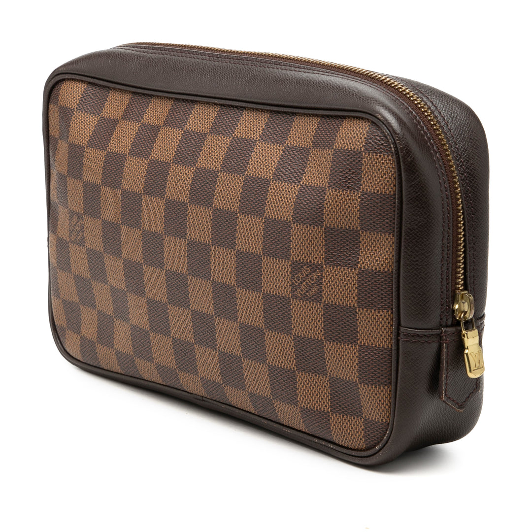 Trousse Toilette 25 Damier Ébène Marron