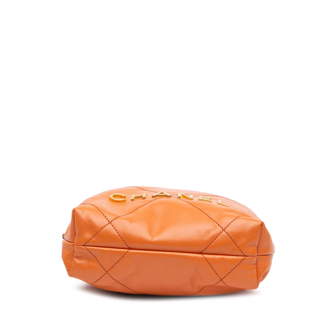 Mini Shiny Calfskin 22 Handbag Orange - Gaby Paris
