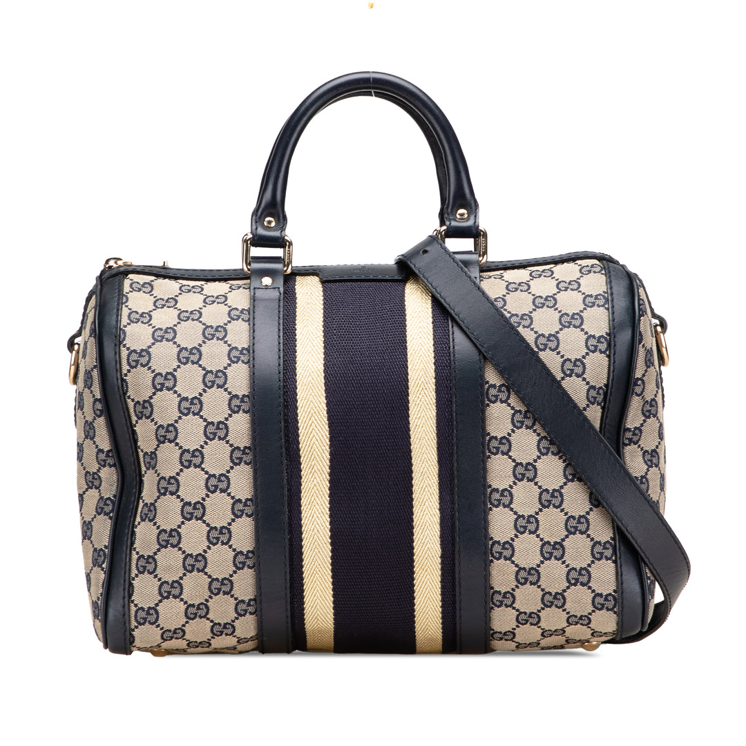 GG Canvas Web Joy Boston Bag Brown - Gaby Paris