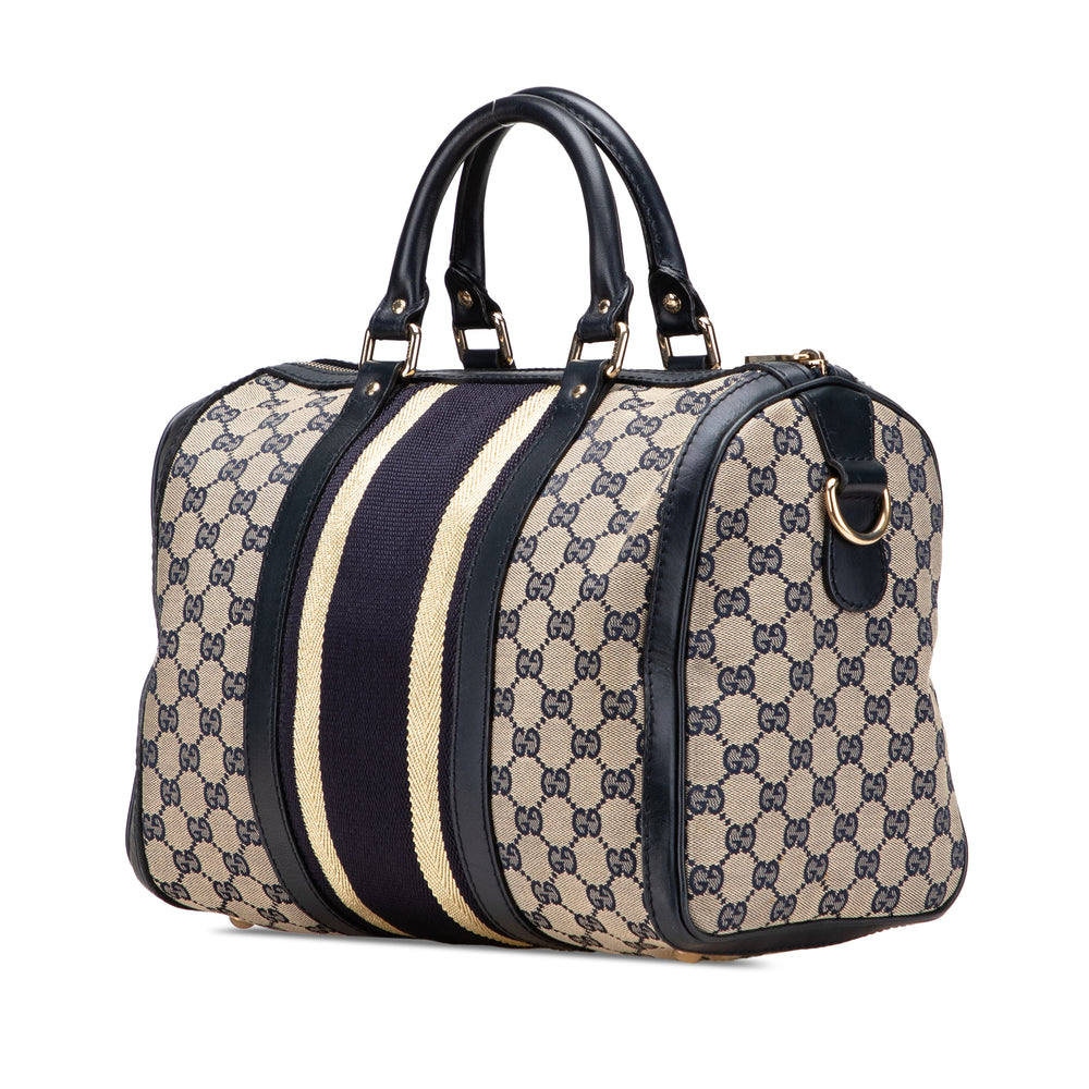 GG Canvas Web Joy Boston Bag Brown - Gaby Paris